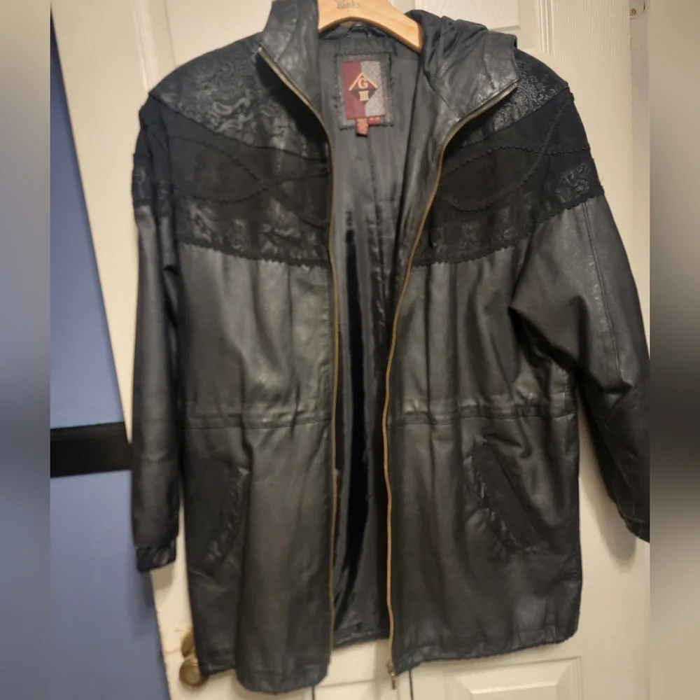 G3 Vintage Cinch Waist Leather Jacket Size M - Picture 3 of 13